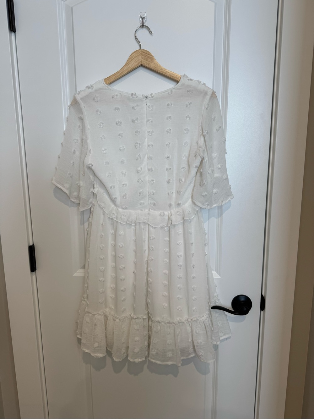 Listicle White Textured Ruffle Dress - Picture 2 of 3